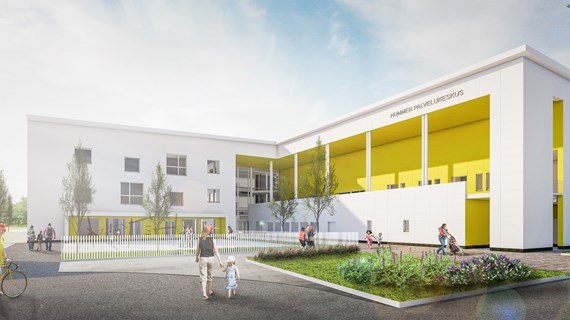 Elinkaarimallilla toteutettavan Hämeenlinnan Nummen palvelukeskuksen peruskivi muurattiin