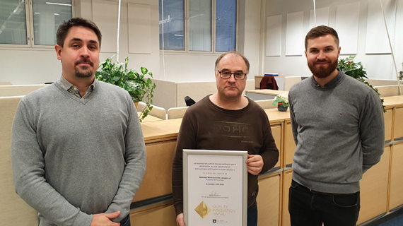 Botnia Mill Servicelle Quality Innovation Award 2020 -kunniamaininta