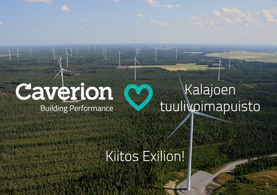 Exilion valitsi myös Kalajoen tuulivoimapuiston teknisen kunnossapidon kumppaniksi Caverionin.