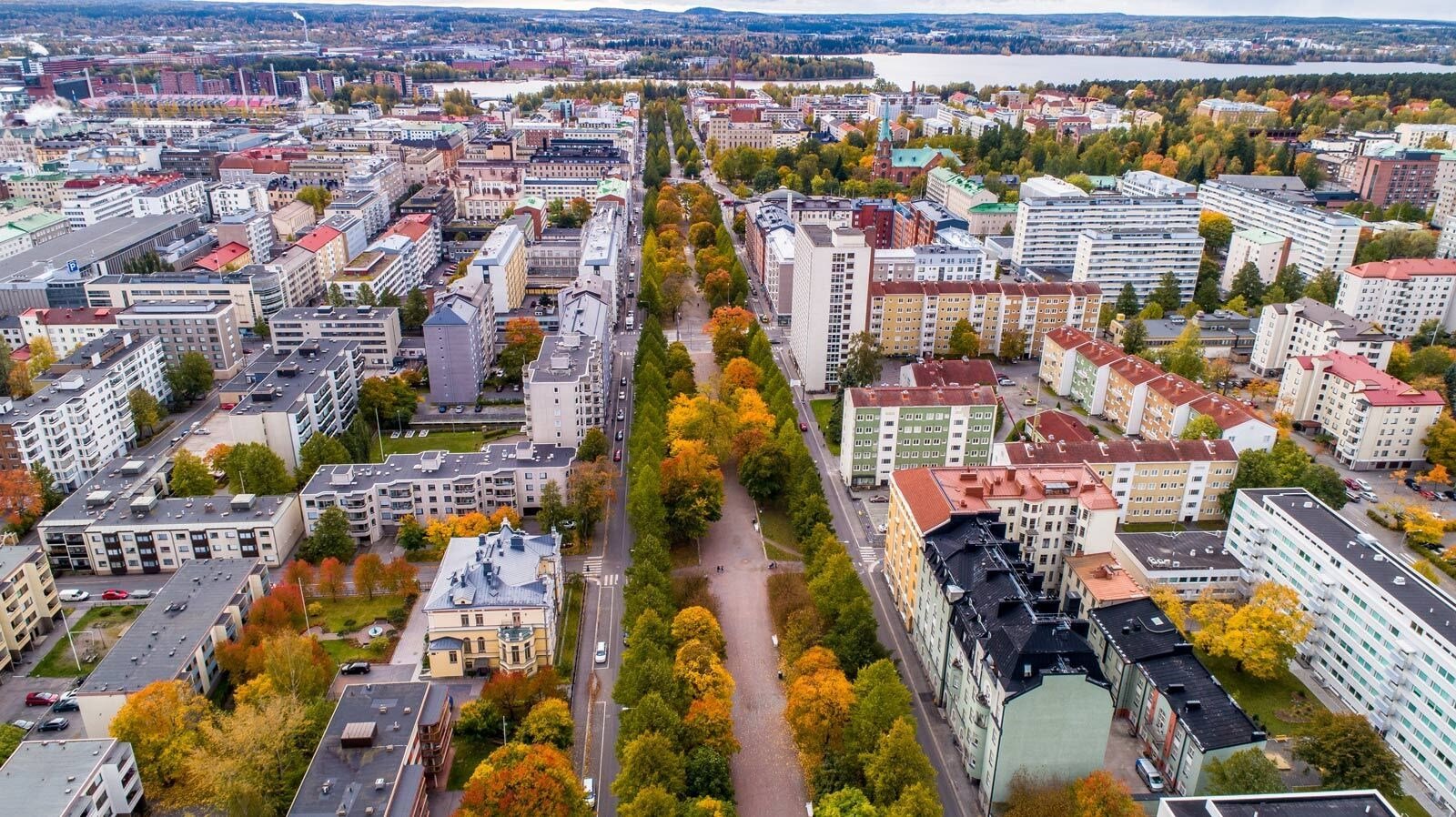 Ilmakuva syksyisestä Tampereesta